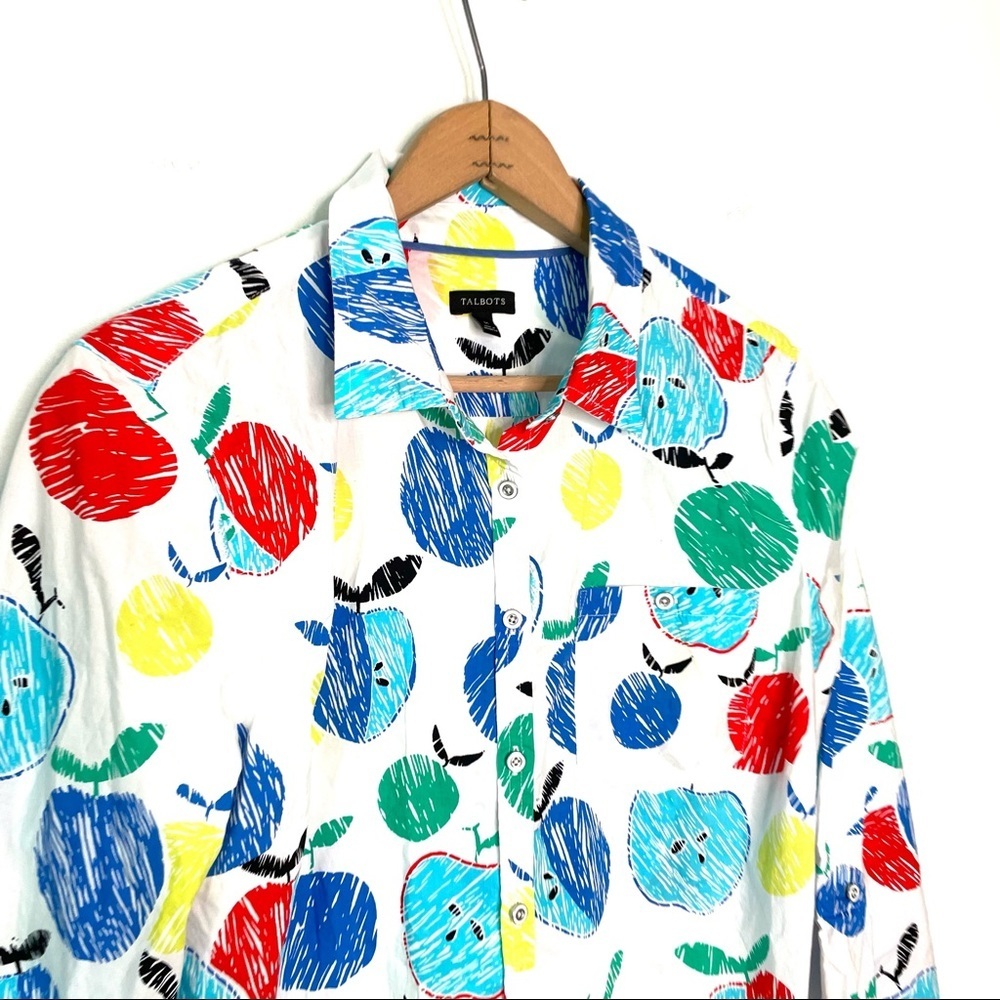 Talbots | Apple Pattern Button Down Shirt - image 3